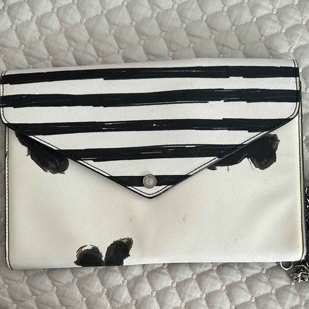 Black and White Striped Women's Bag